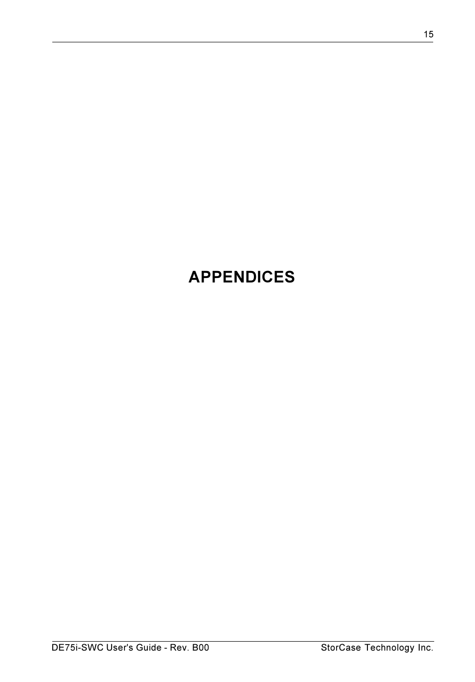 Appendices | StorCase Technology DE75i-SWC User Manual | Page 22 / 33