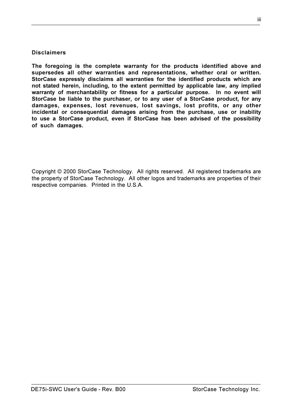 StorCase Technology DE75i-SWC User Manual | Page 4 / 33