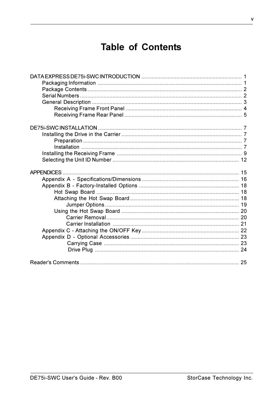 StorCase Technology DE75i-SWC User Manual | Page 6 / 33