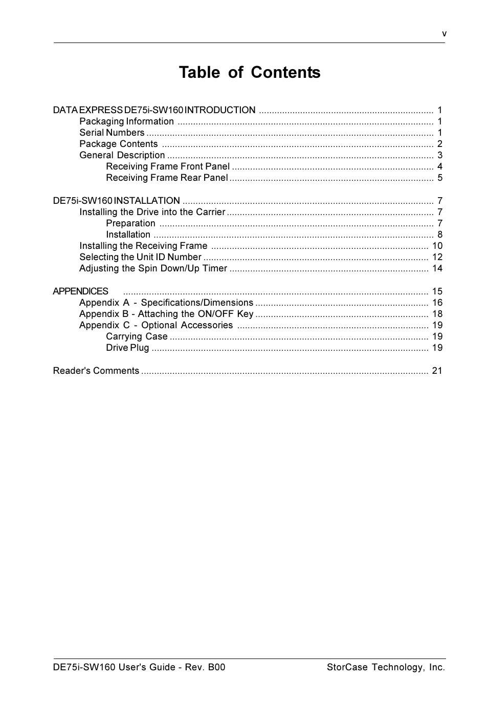 StorCase Technology DE75i-SW160 User Manual | Page 6 / 29