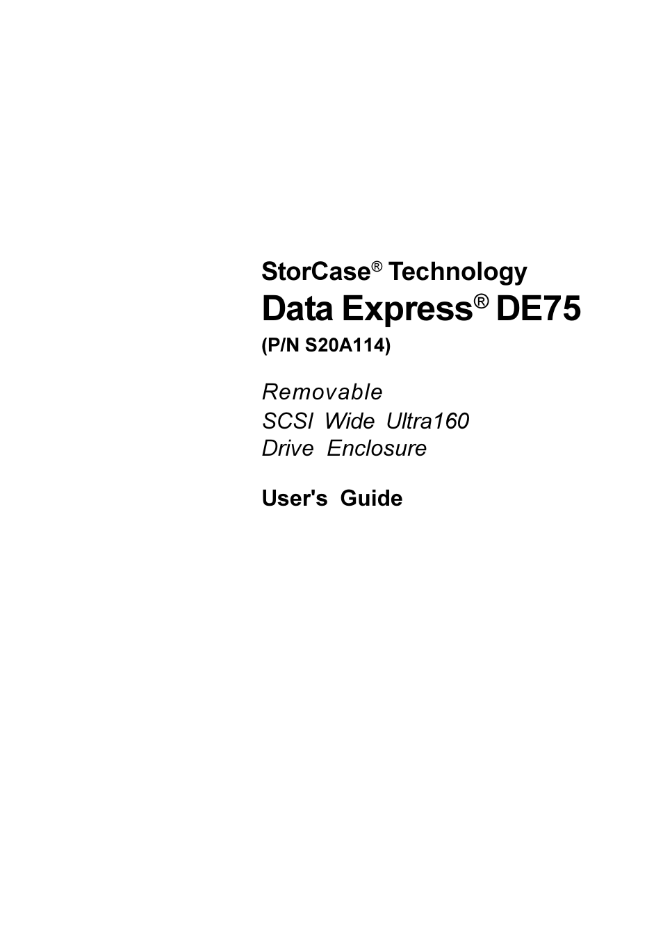 StorCase Technology S20A114 User Manual | 29 pages