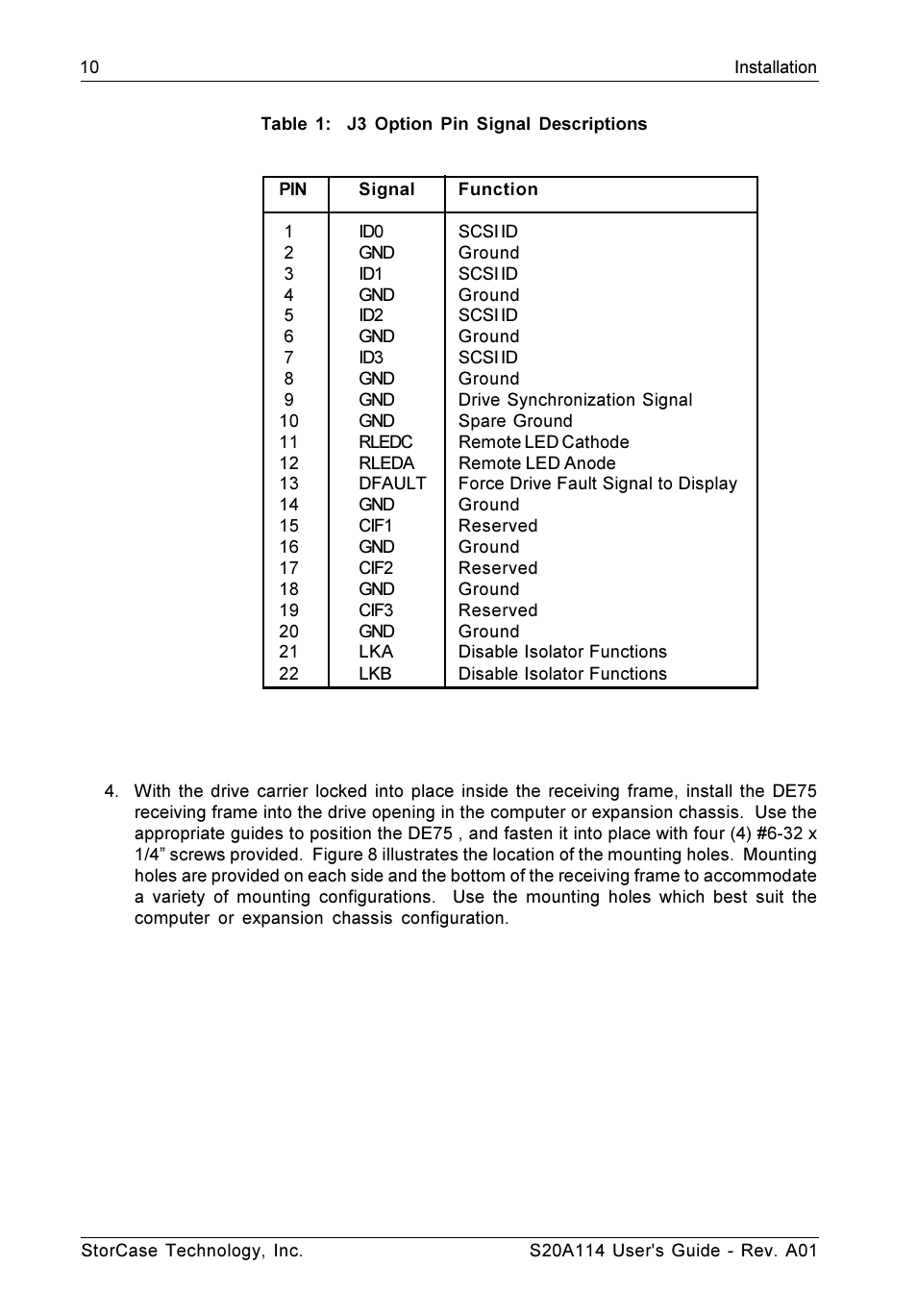 StorCase Technology S20A114 User Manual | Page 17 / 29