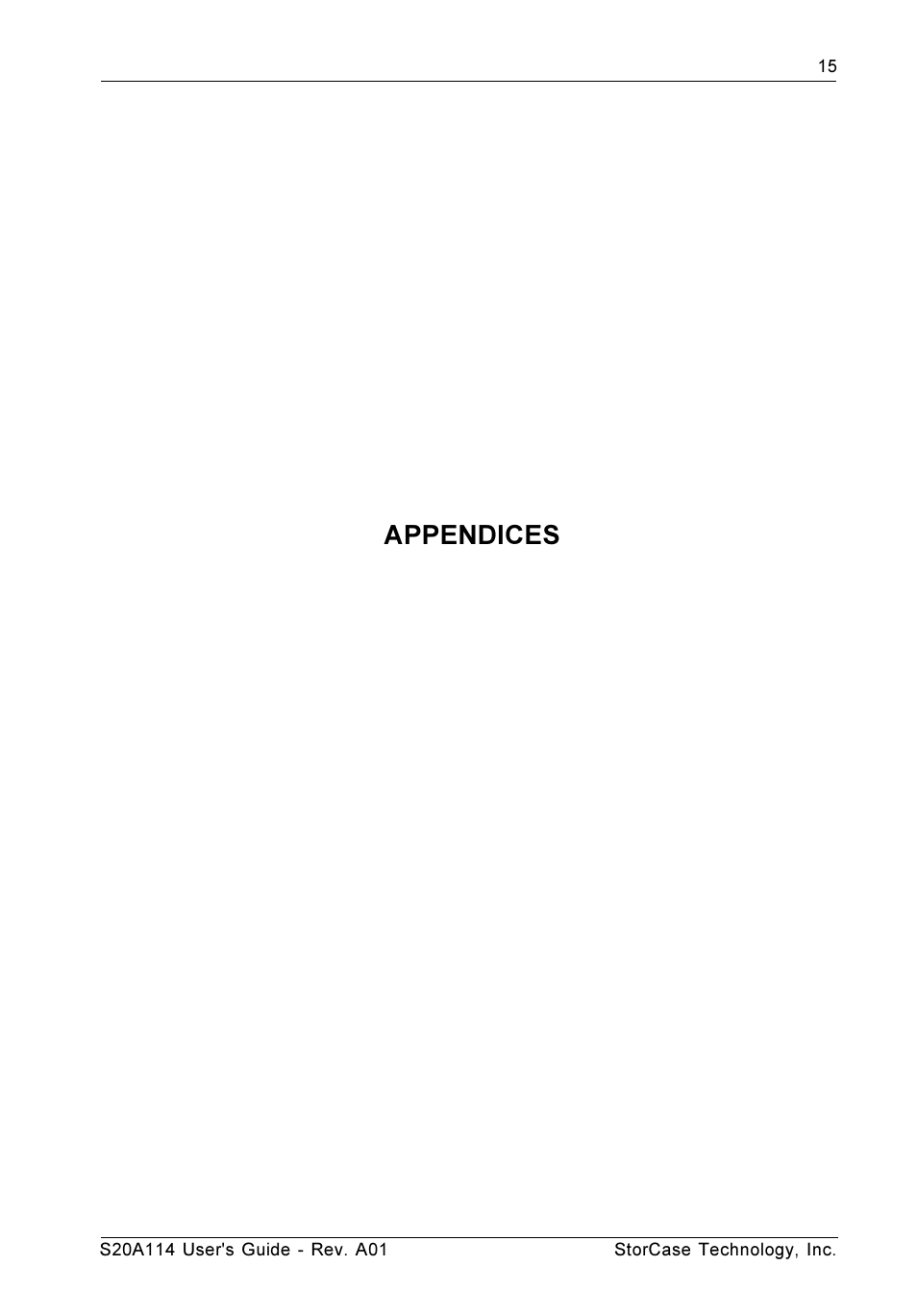 Appendices | StorCase Technology S20A114 User Manual | Page 22 / 29