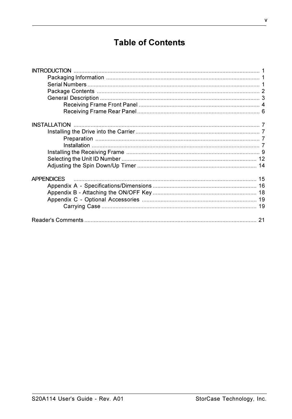 StorCase Technology S20A114 User Manual | Page 6 / 29