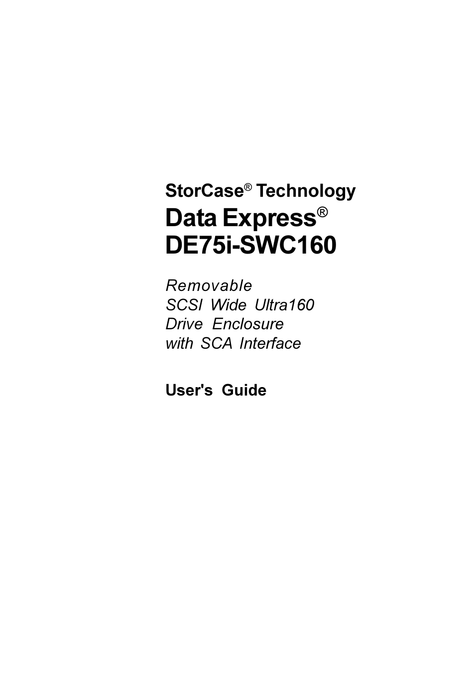 StorCase Technology DE75i-SWC160 User Manual | 29 pages