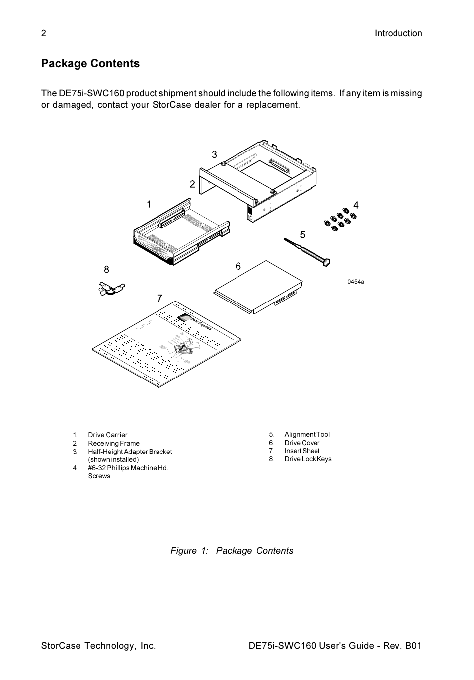 Package contents | StorCase Technology DE75i-SWC160 User Manual | Page 9 / 29