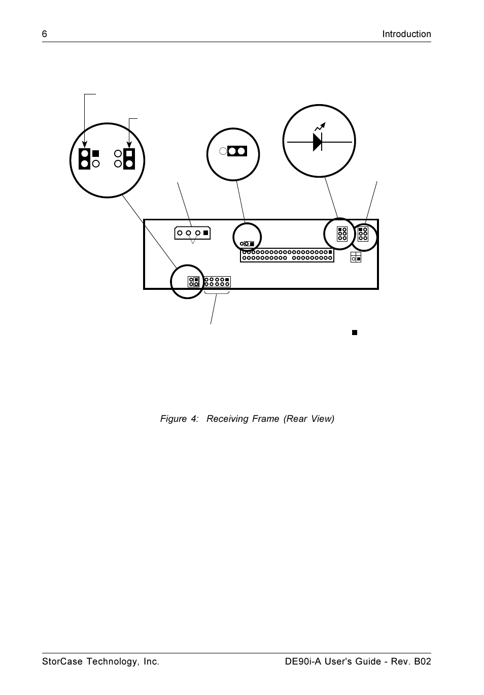 Figure 4: receiving frame (rear view) | StorCase Technology DE90i-A User Manual | Page 13 / 29
