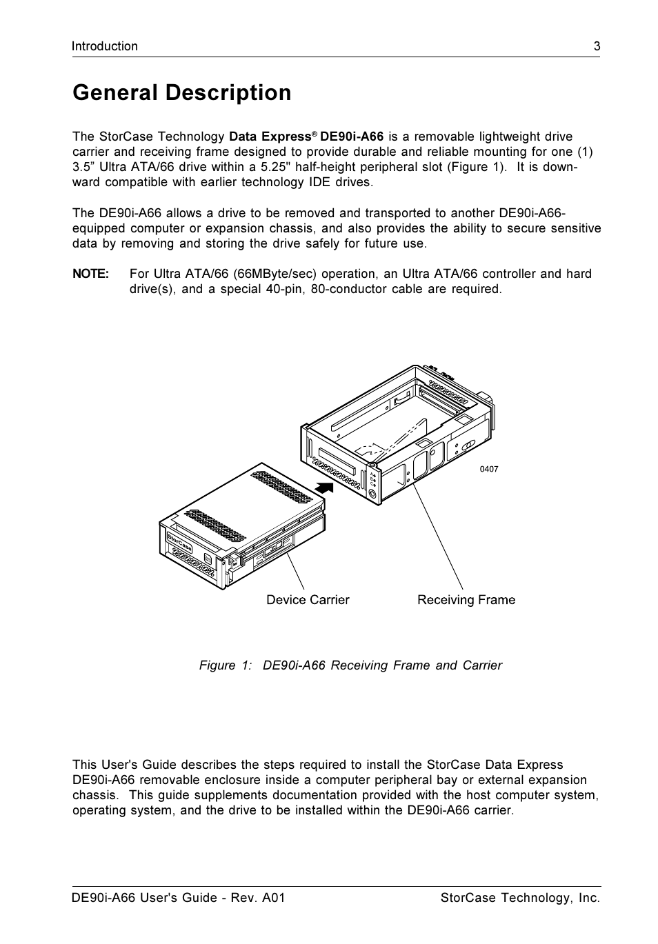 General description | StorCase Technology DE90i-A66 User Manual | Page 10 / 23