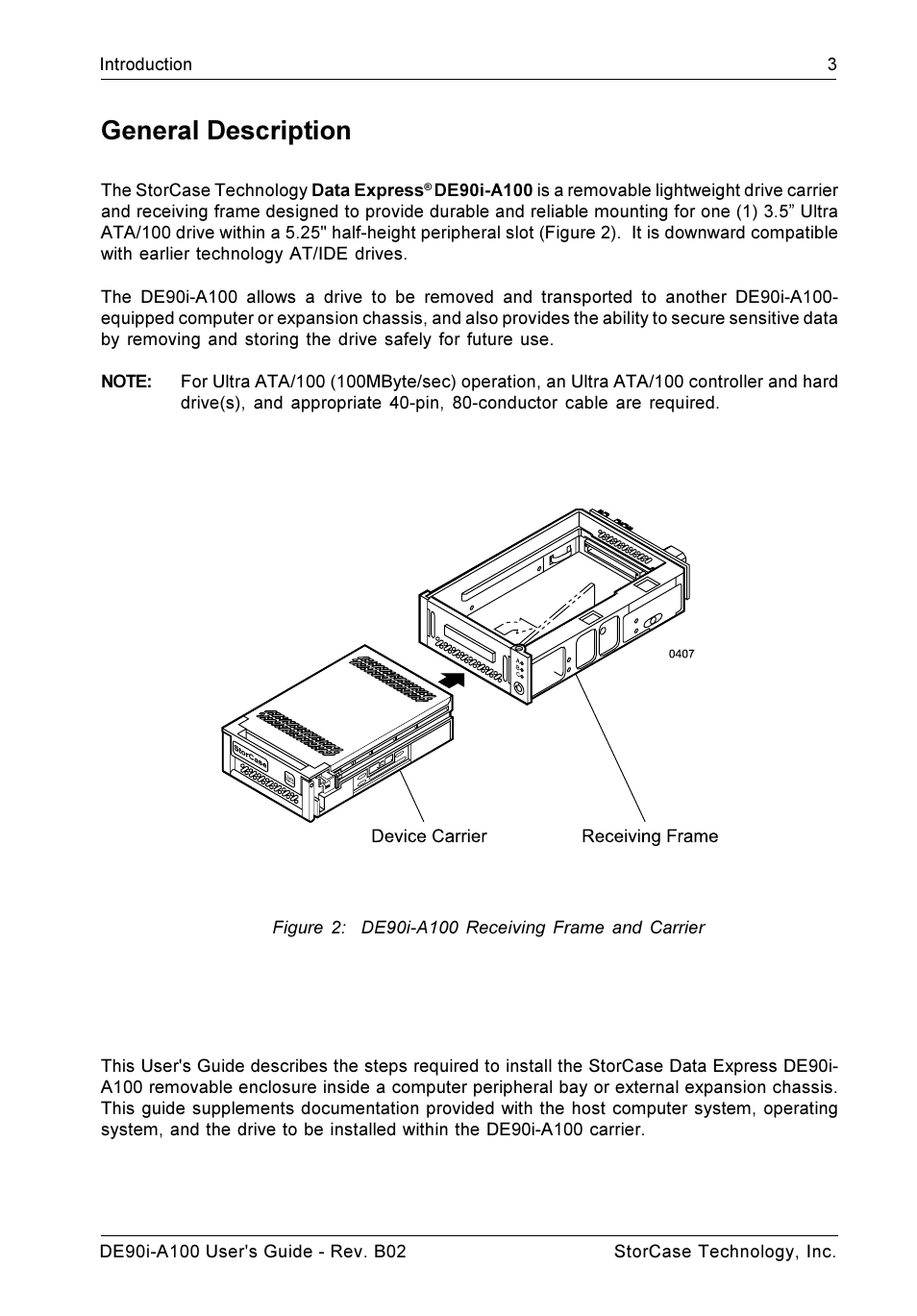 General description | StorCase Technology DE90i-A100 User Manual | Page 10 / 23