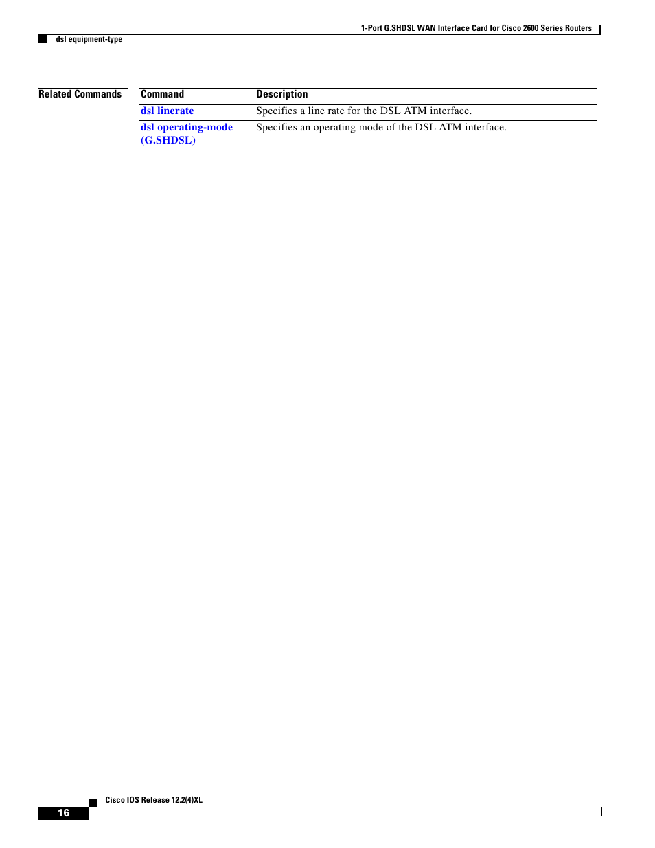 Cisco 1-PORT G.SHDSL 2600 User Manual | Page 16 / 22