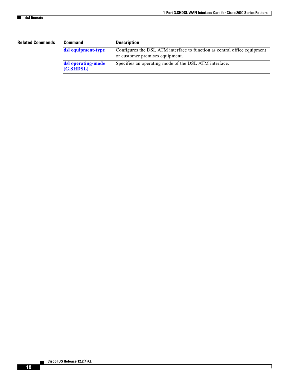 Cisco 1-PORT G.SHDSL 2600 User Manual | Page 18 / 22