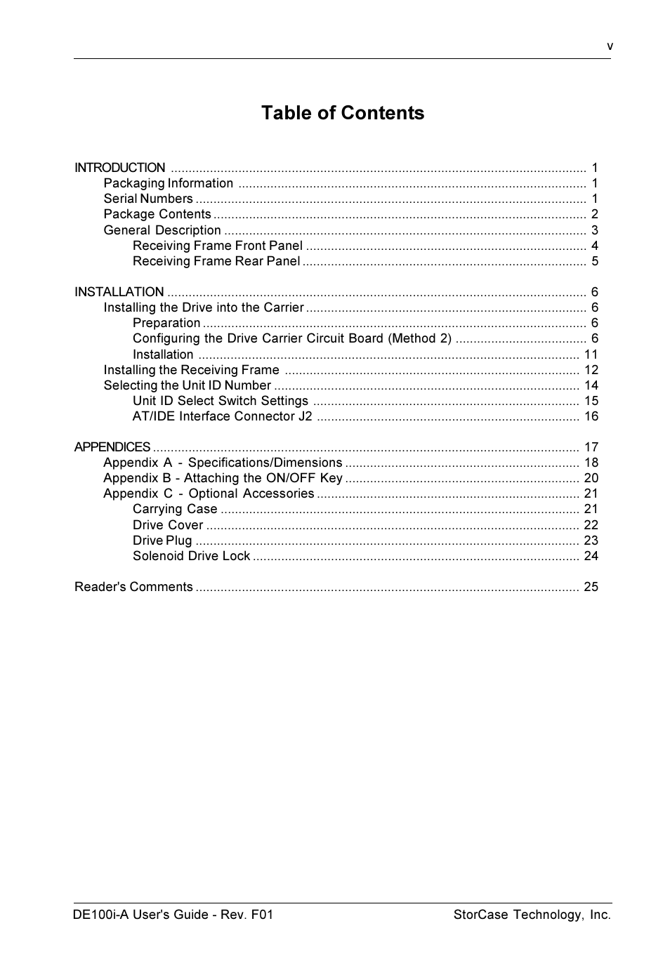 StorCase Technology DE100i-A User Manual | Page 6 / 33
