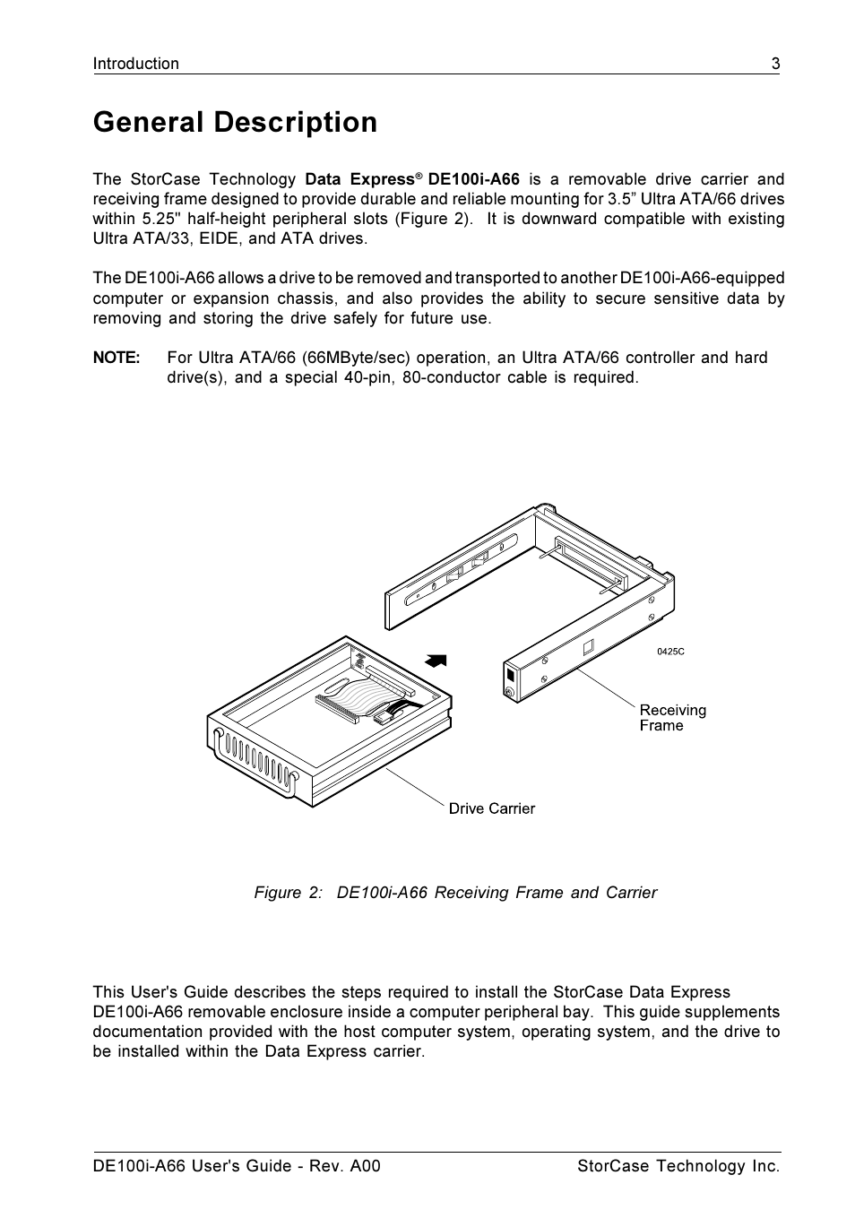 General description | StorCase Technology DE100i-A66 User Manual | Page 10 / 29