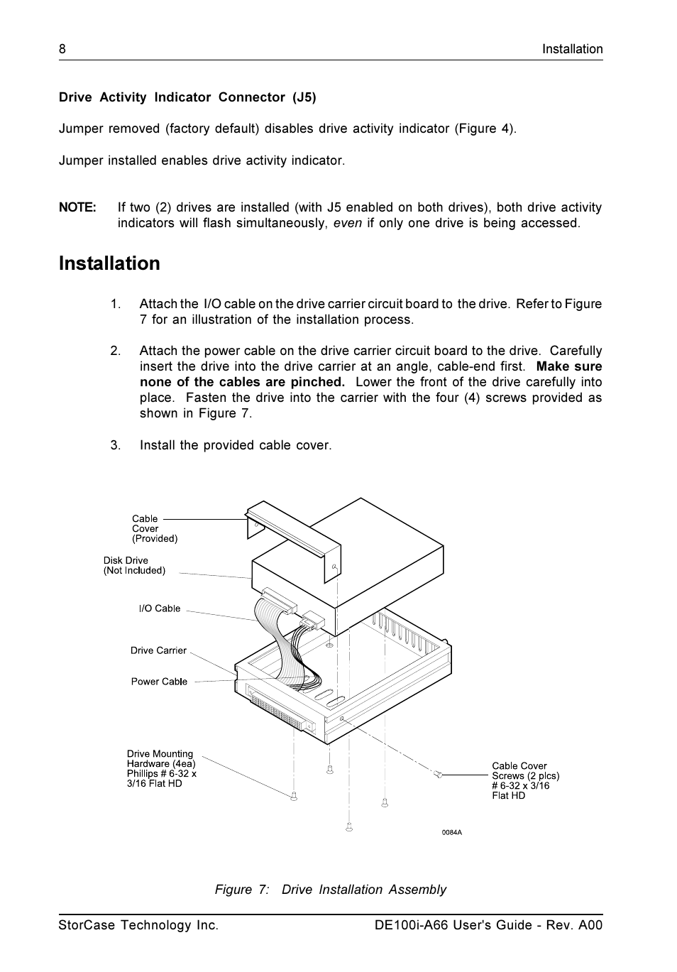 Installation | StorCase Technology DE100i-A66 User Manual | Page 15 / 29