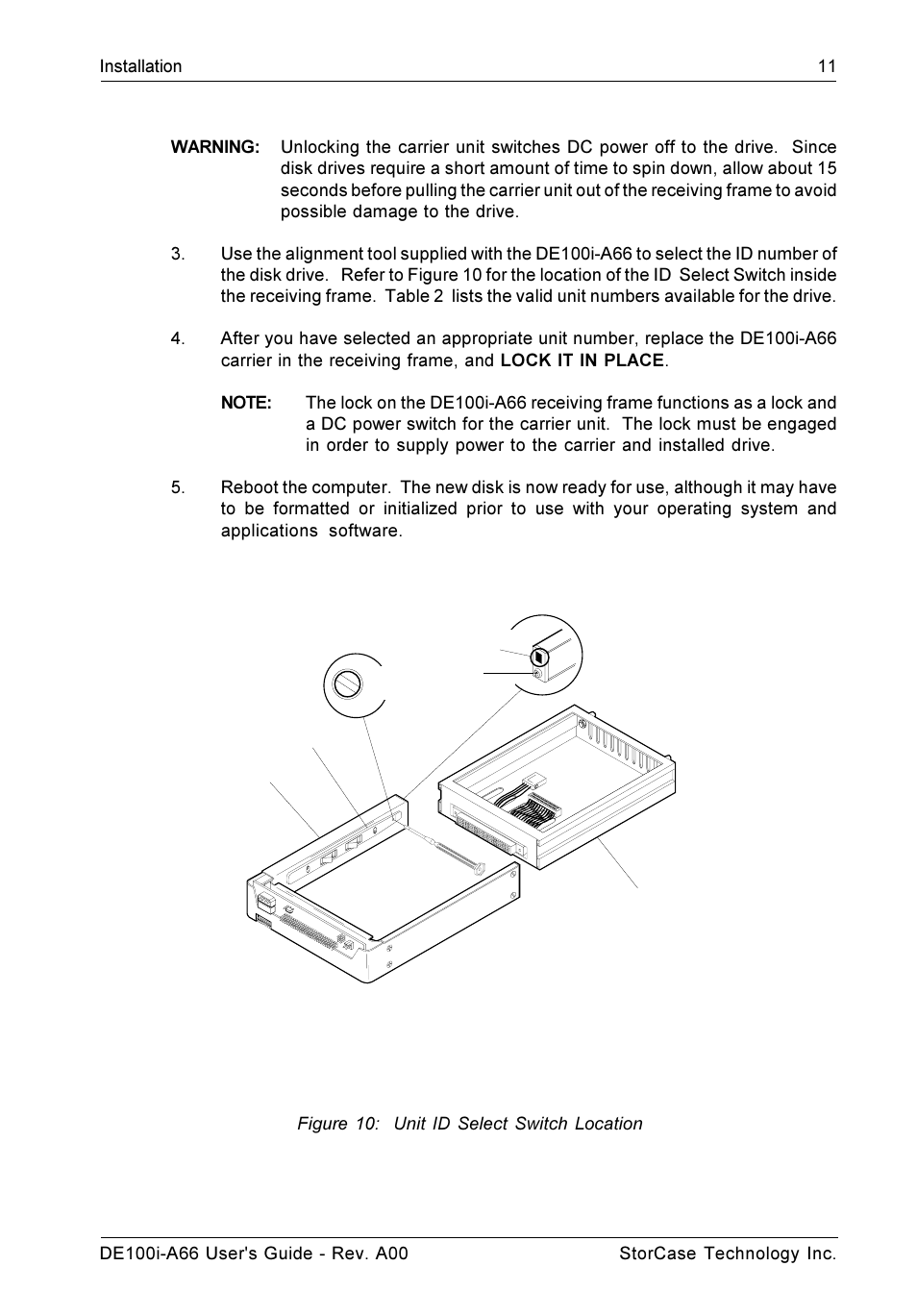 StorCase Technology DE100i-A66 User Manual | Page 18 / 29