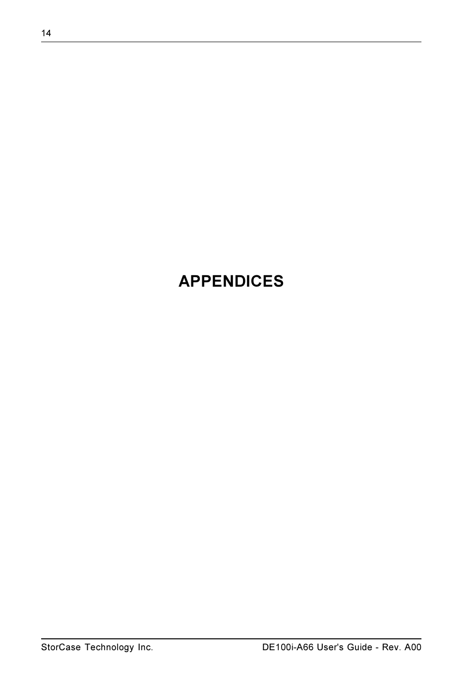 Appendices | StorCase Technology DE100i-A66 User Manual | Page 21 / 29
