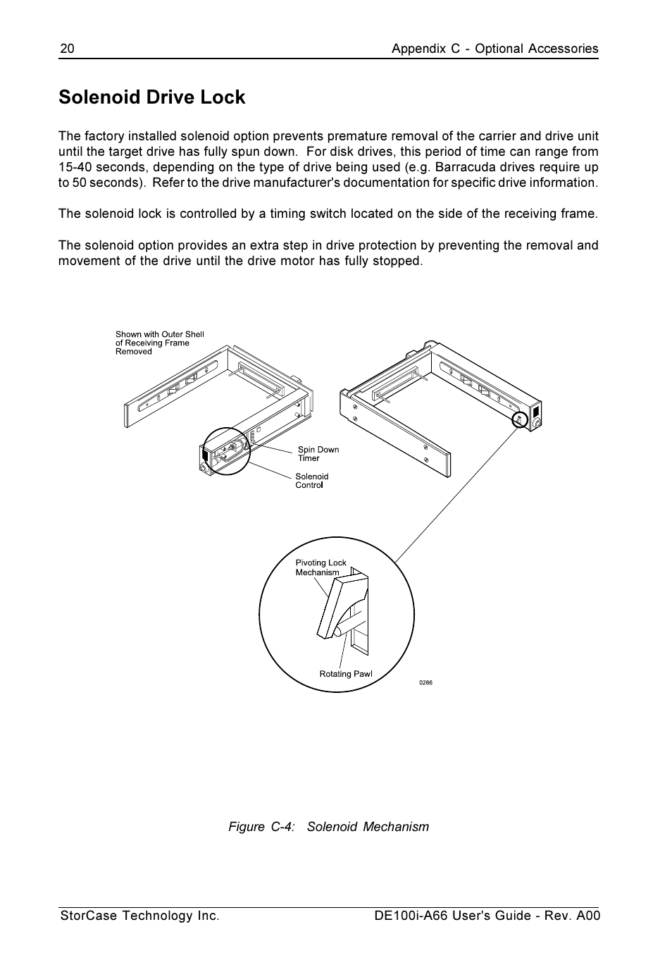 Solenoid drive lock | StorCase Technology DE100i-A66 User Manual | Page 27 / 29