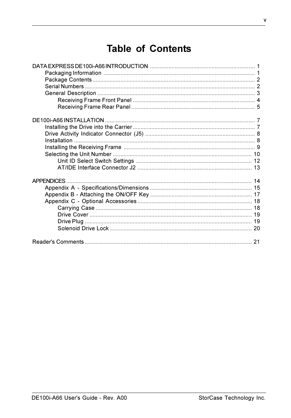 StorCase Technology DE100i-A66 User Manual | Page 6 / 29