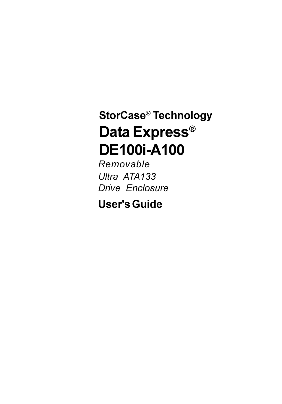 StorCase Technology DE100i-A100 User Manual | 29 pages