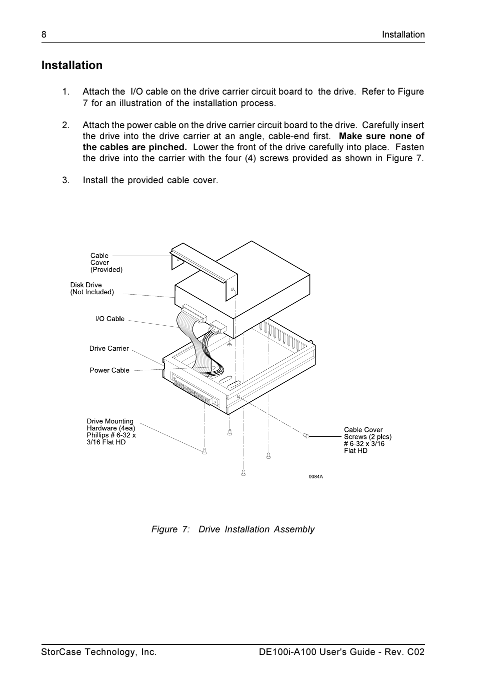 Installation | StorCase Technology DE100i-A100 User Manual | Page 15 / 29