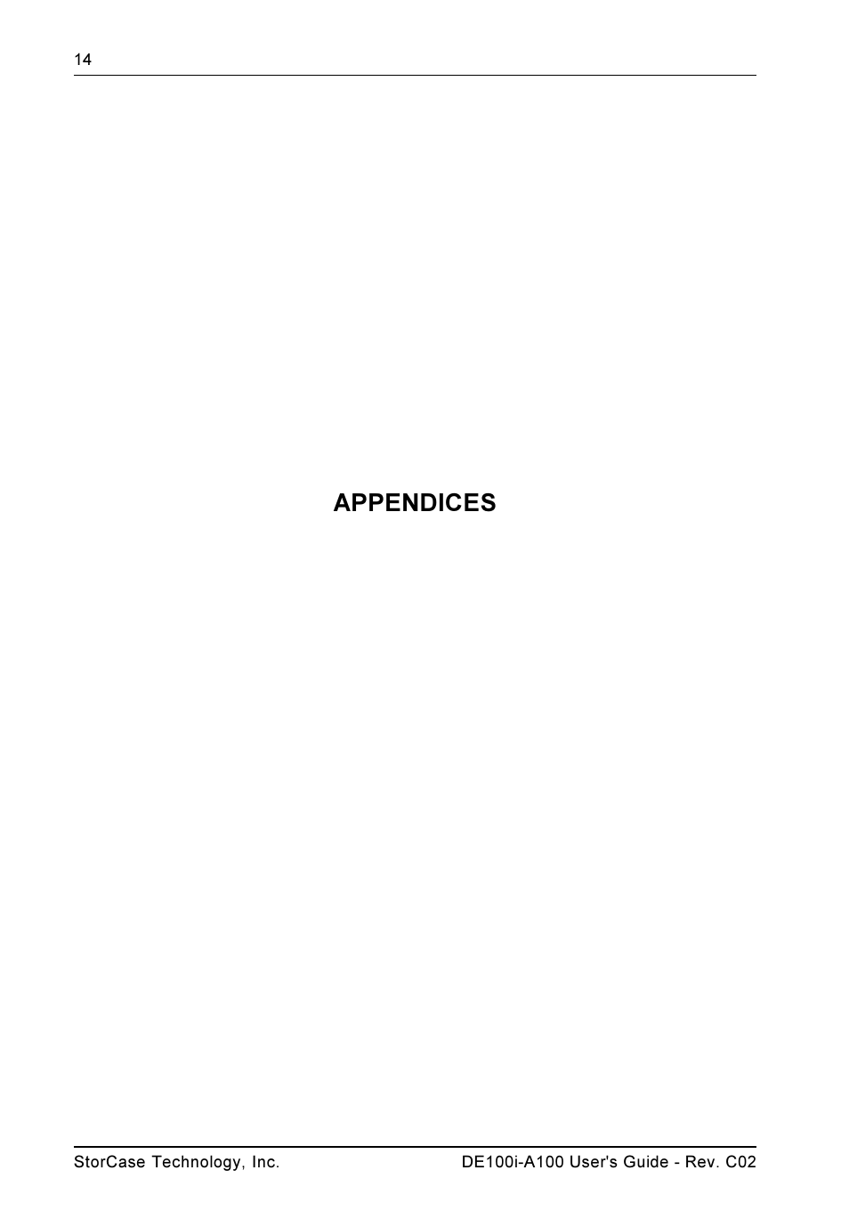 Appendices | StorCase Technology DE100i-A100 User Manual | Page 21 / 29