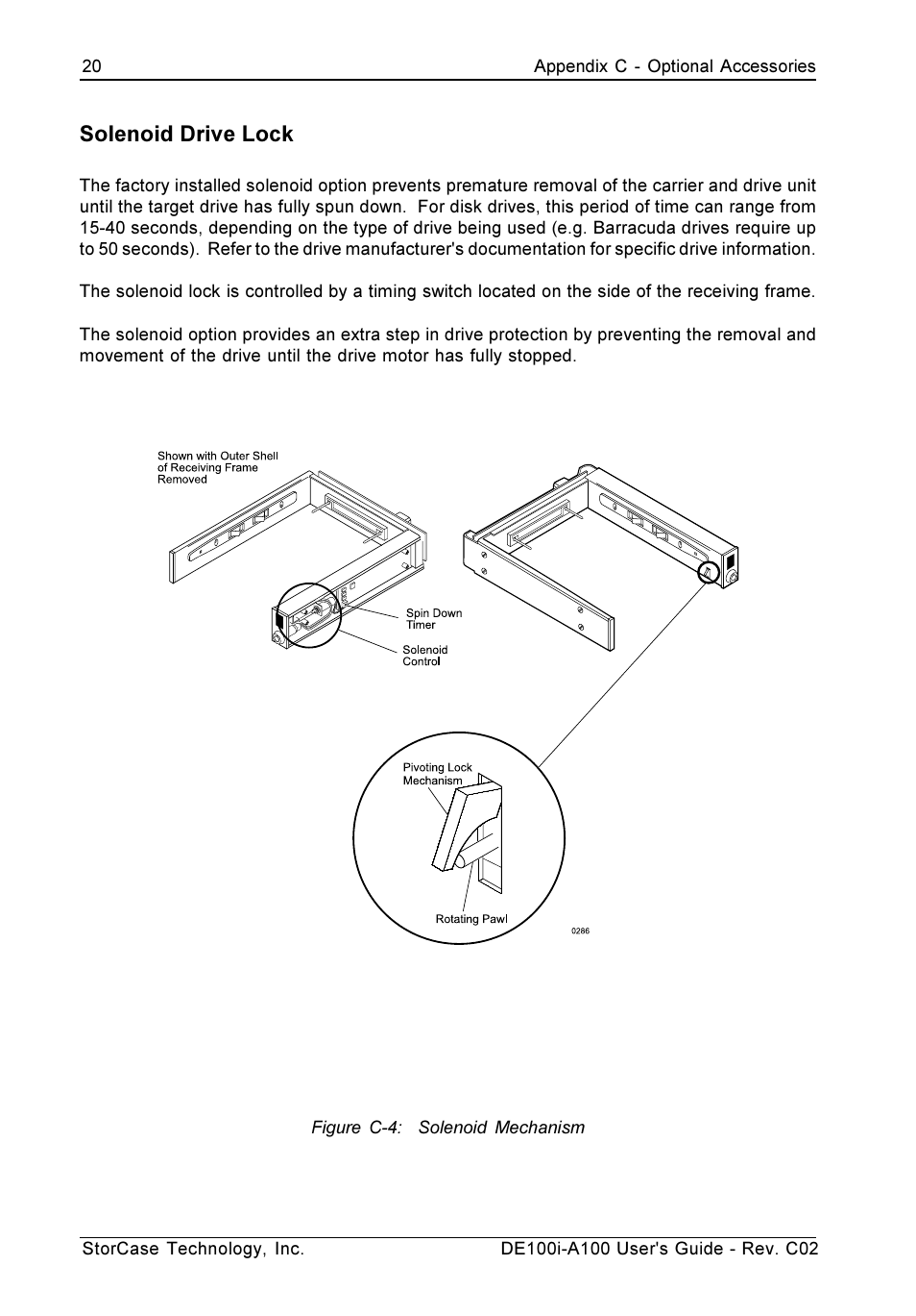 Solenoid drive lock | StorCase Technology DE100i-A100 User Manual | Page 27 / 29