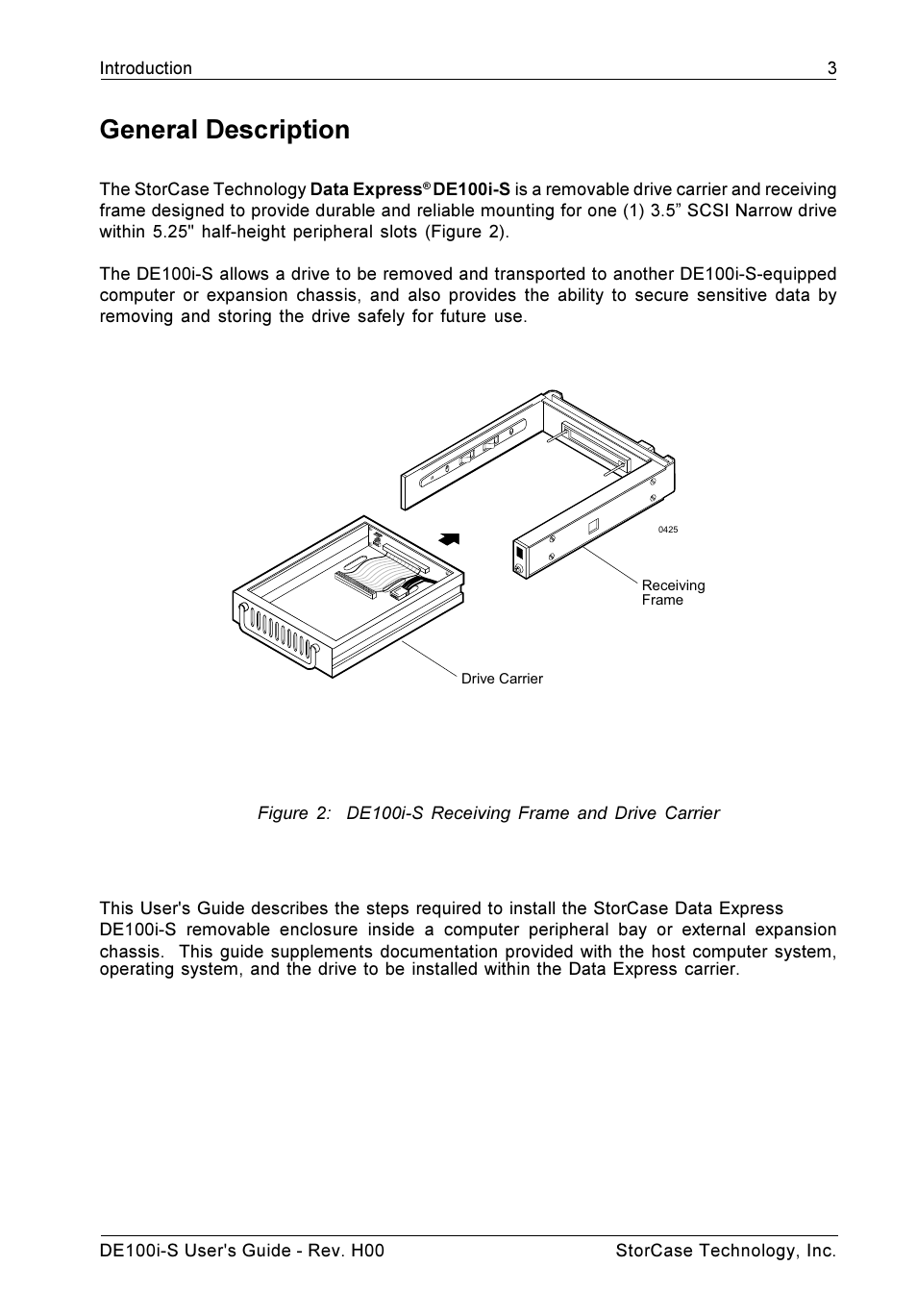 General description | StorCase Technology DE100i-S User Manual | Page 10 / 39