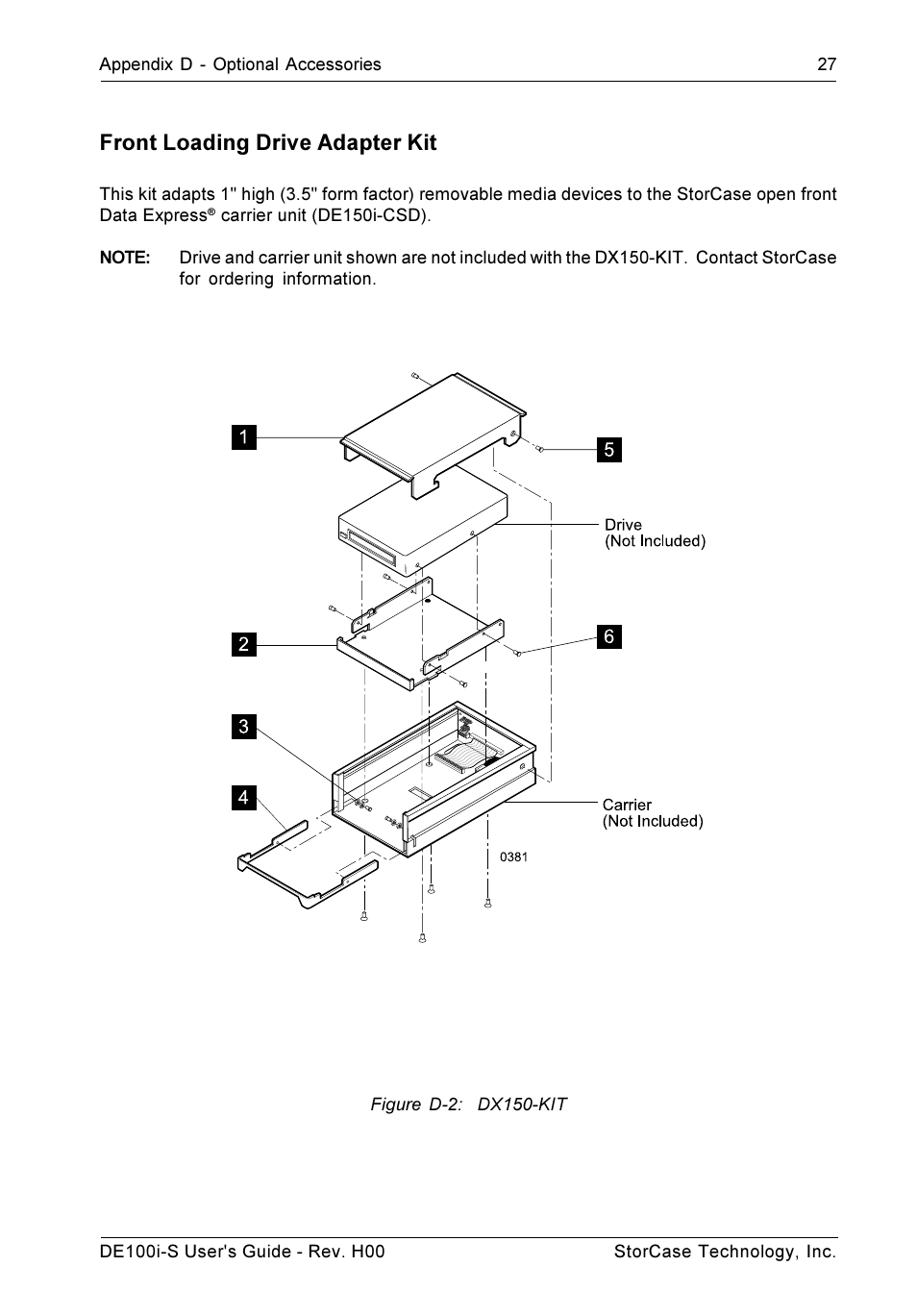 Front loading drive adapter kit | StorCase Technology DE100i-S User Manual | Page 34 / 39