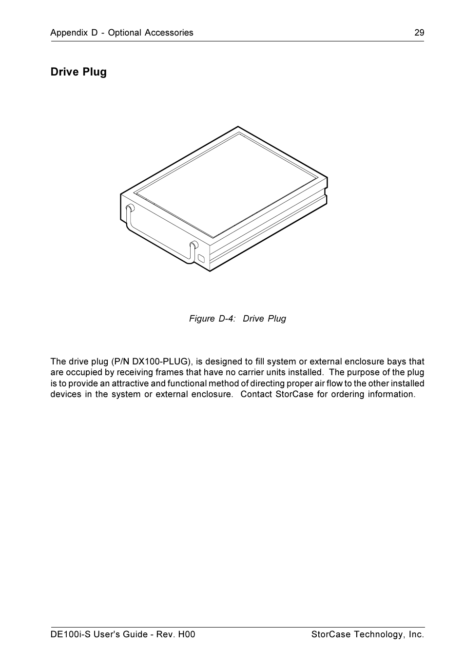 Drive plug | StorCase Technology DE100i-S User Manual | Page 36 / 39