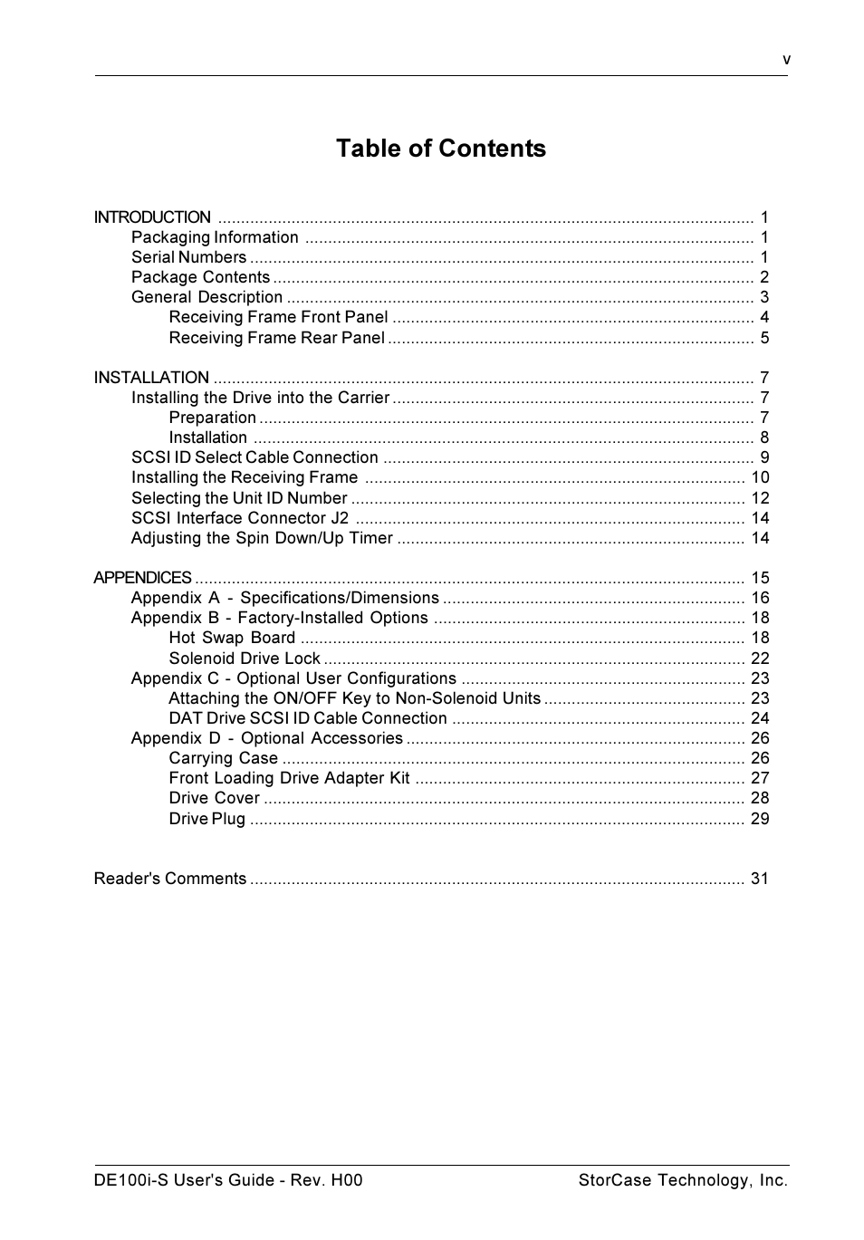 StorCase Technology DE100i-S User Manual | Page 6 / 39