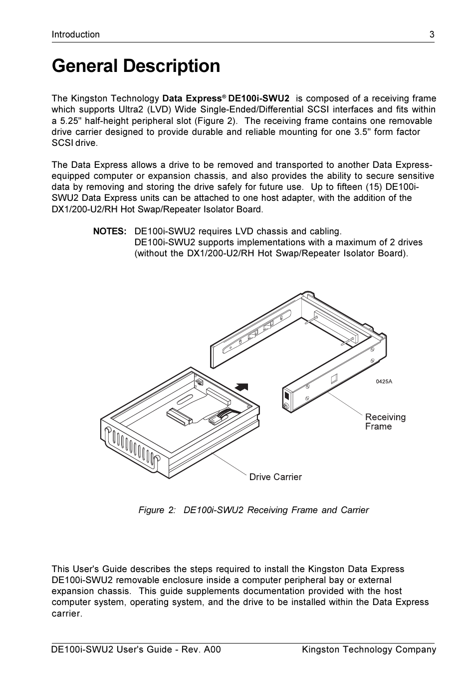 General description | StorCase Technology DE100i-SWU2 User Manual | Page 10 / 37