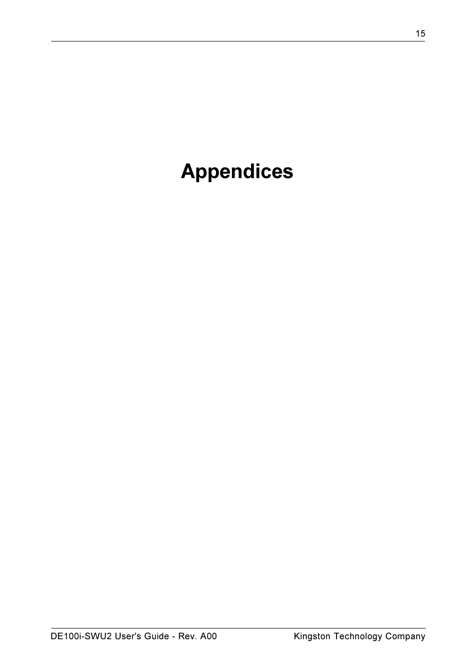 Appendices | StorCase Technology DE100i-SWU2 User Manual | Page 22 / 37