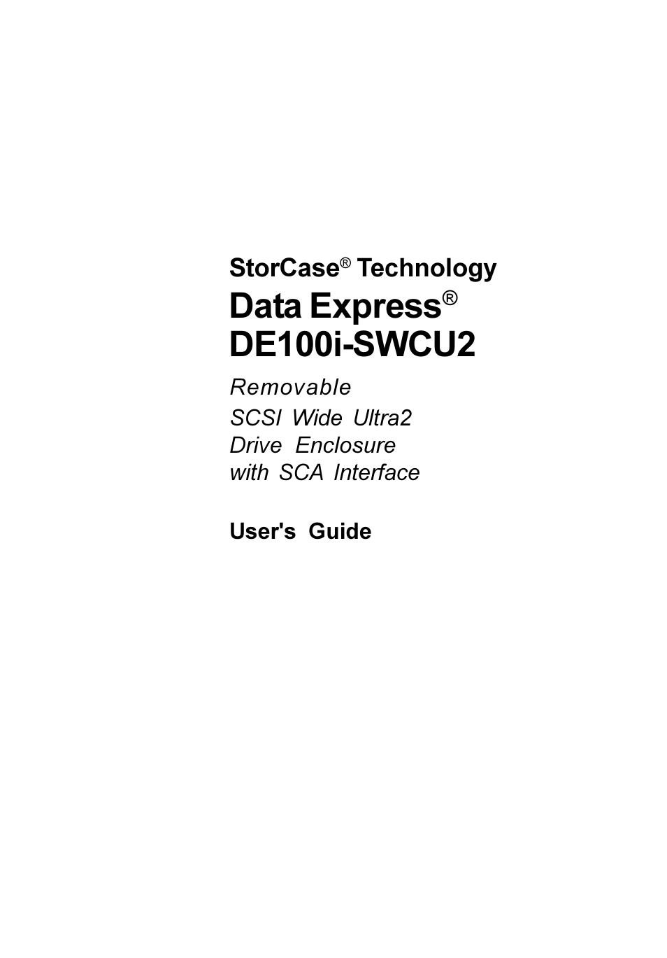 StorCase Technology DE100i-SWCU2 User Manual | 33 pages