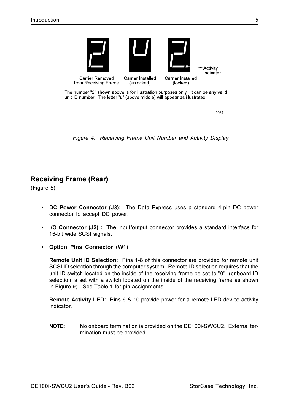 Receiving frame (rear) | StorCase Technology DE100i-SWCU2 User Manual | Page 12 / 33