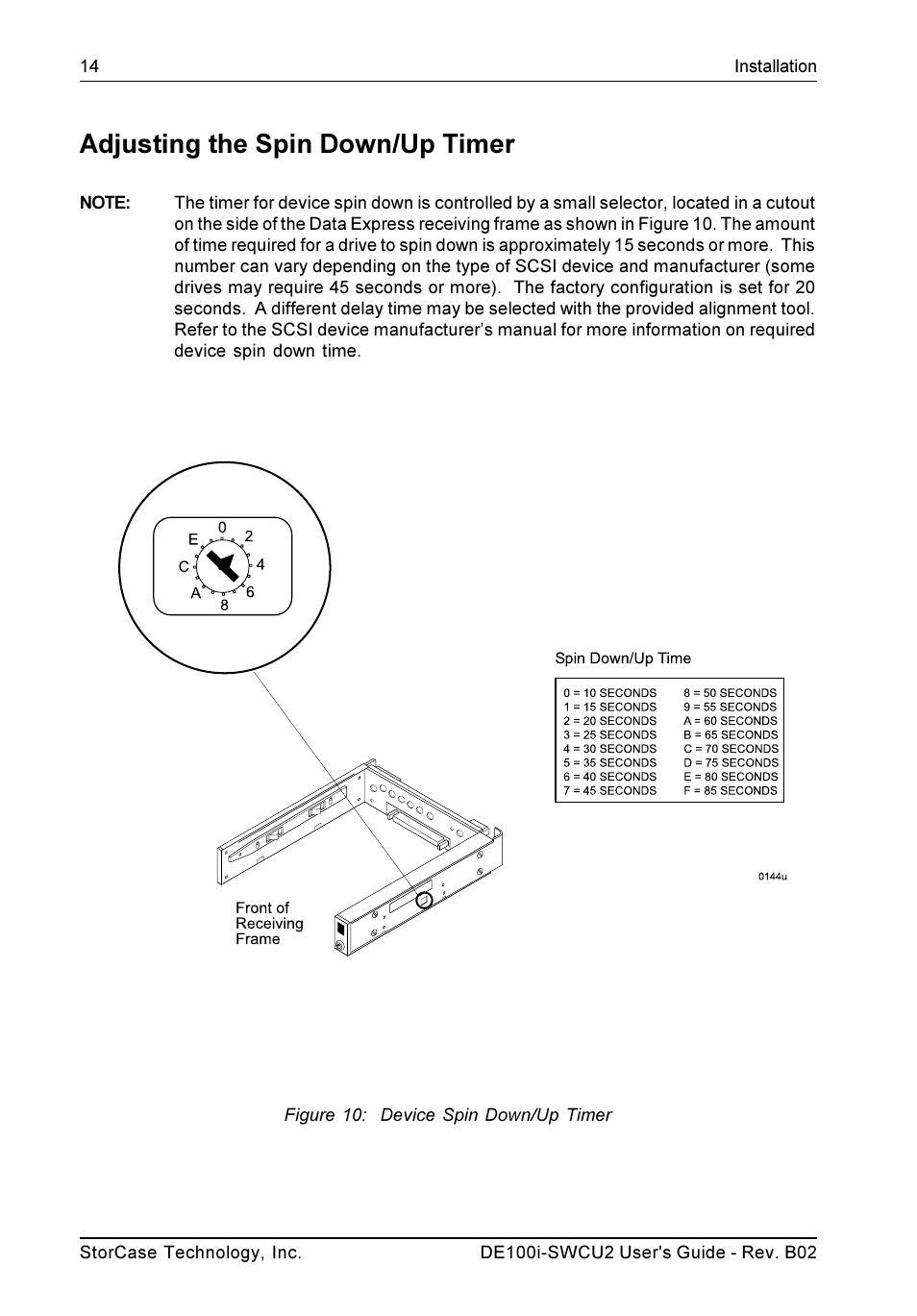Adjusting the spin down/up timer | StorCase Technology DE100i-SWCU2 User Manual | Page 21 / 33