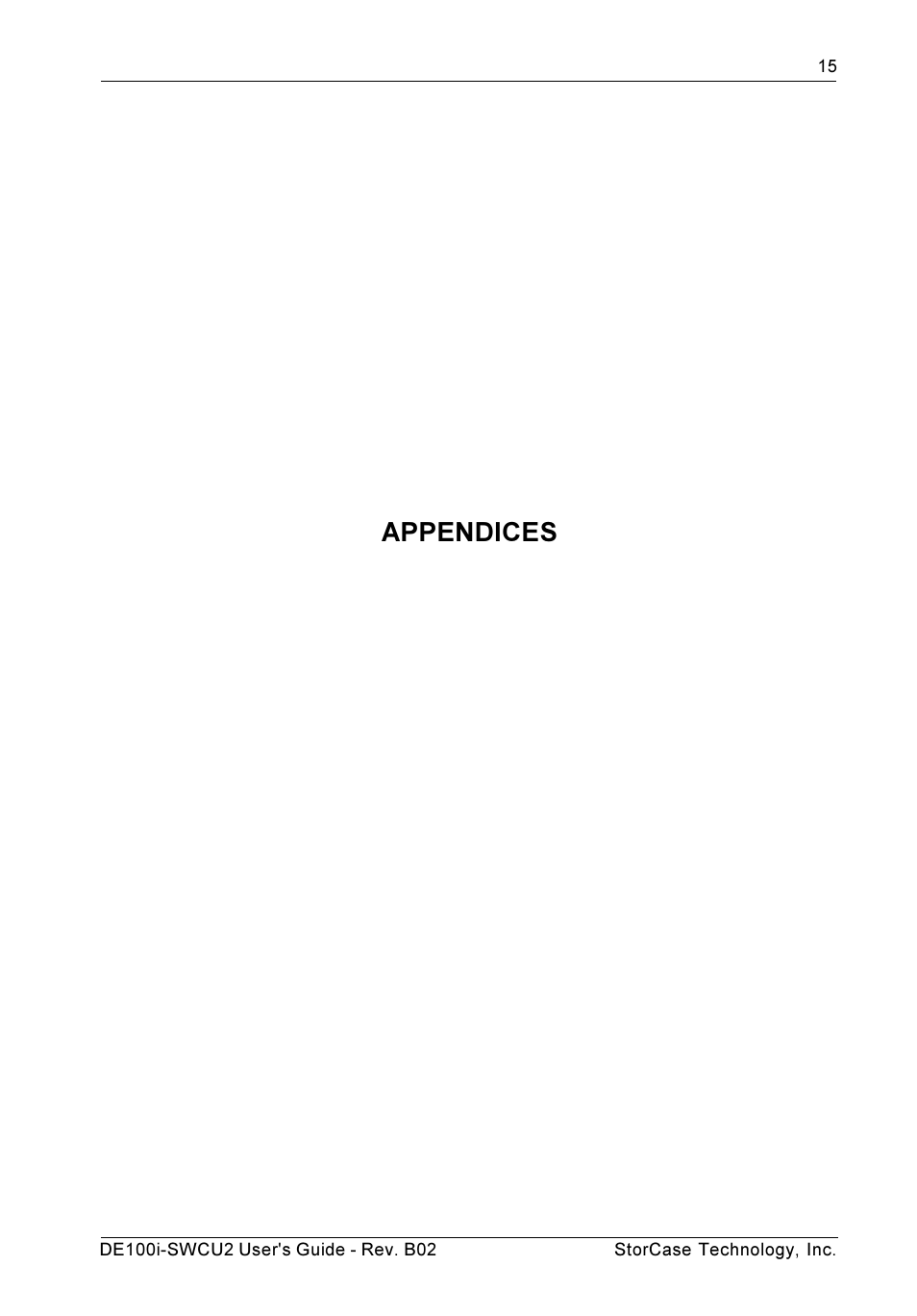 Appendices | StorCase Technology DE100i-SWCU2 User Manual | Page 22 / 33