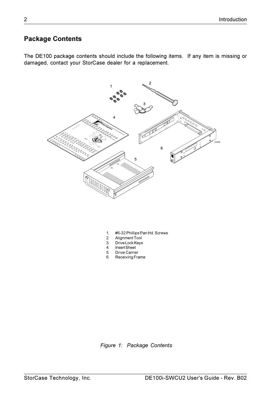 Package contents | StorCase Technology DE100i-SWCU2 User Manual | Page 9 / 33