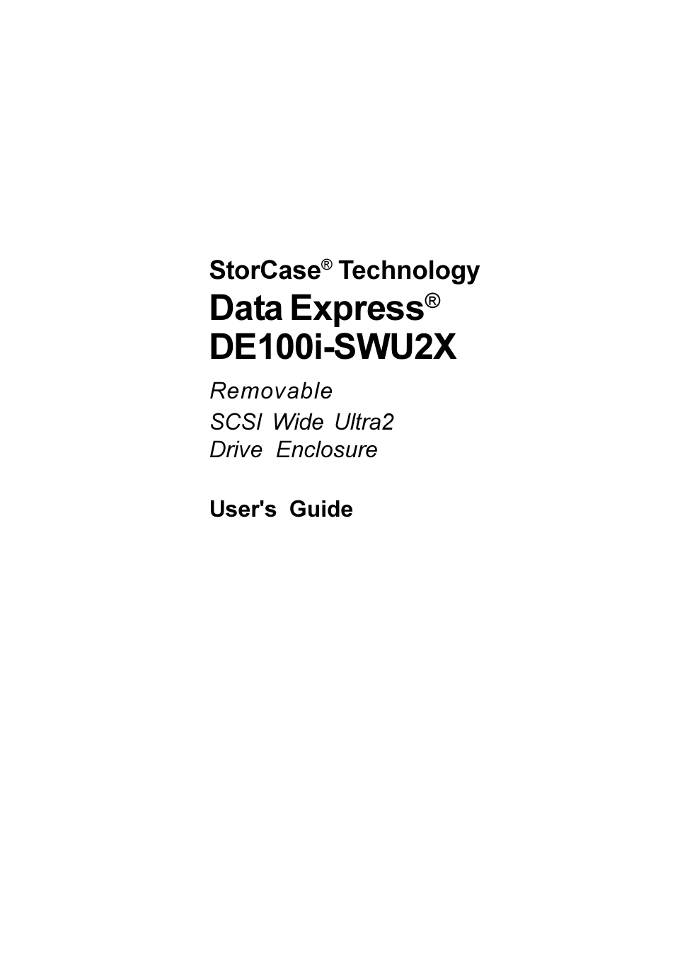 StorCase Technology DE100i-SWU2X User Manual | 35 pages