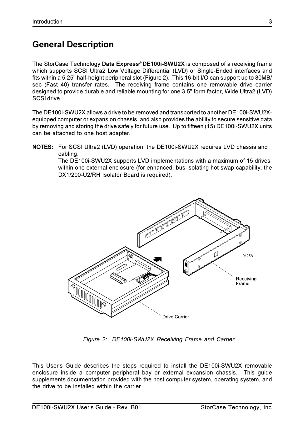 General description | StorCase Technology DE100i-SWU2X User Manual | Page 10 / 35
