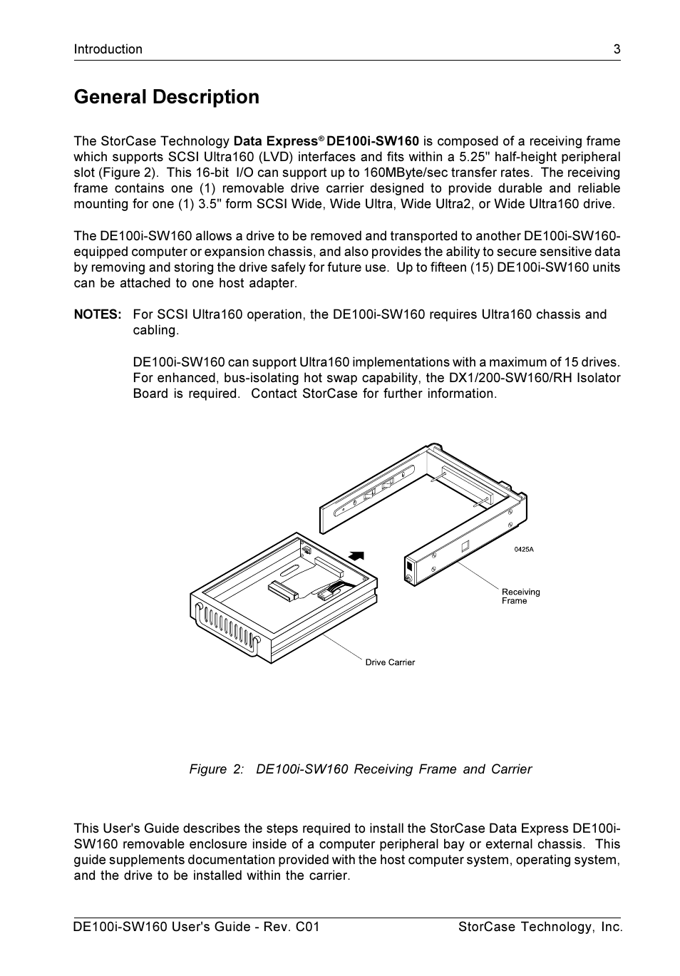 General description | StorCase Technology DE100i-SW160 User Manual | Page 10 / 35