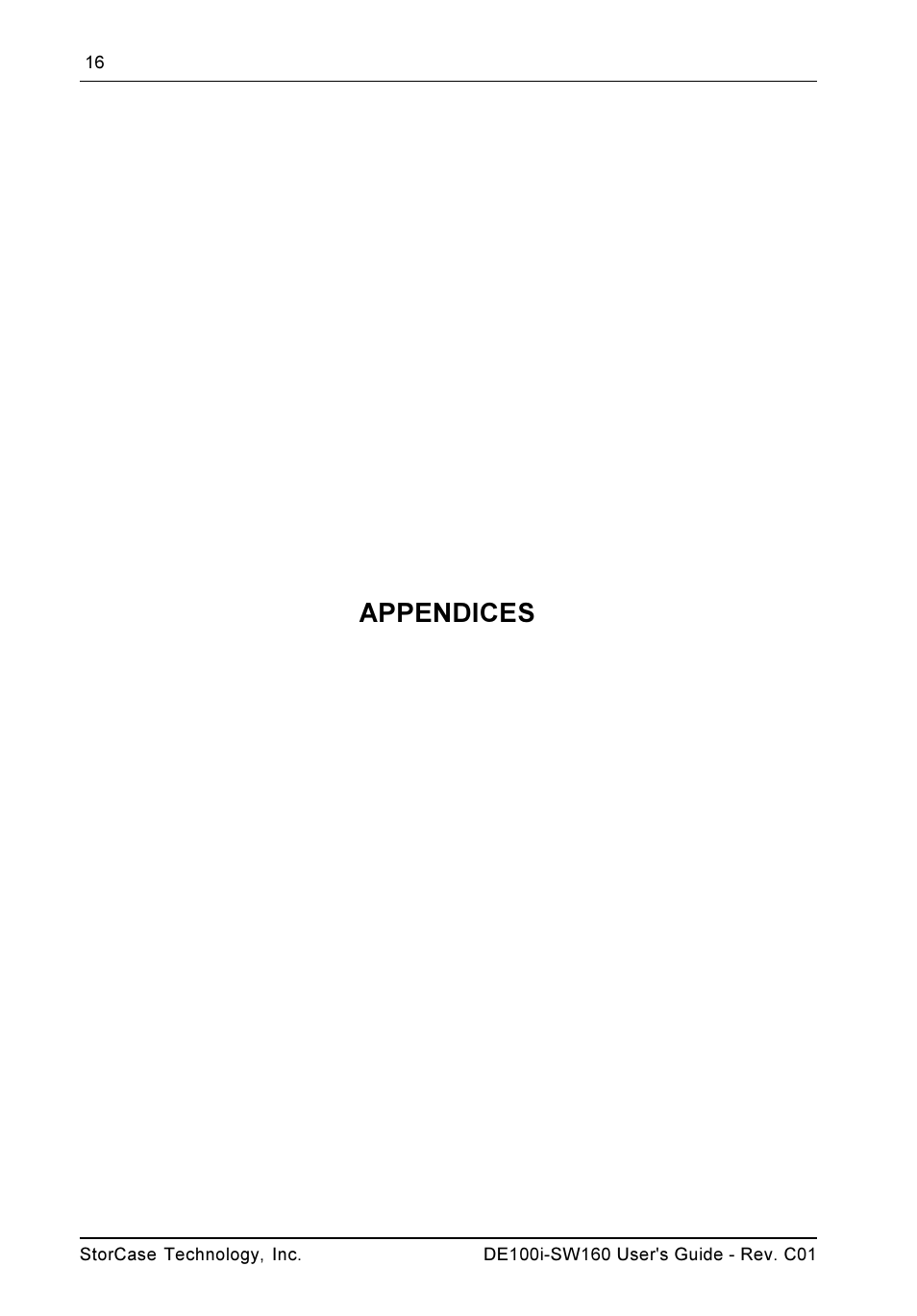 Appendices | StorCase Technology DE100i-SW160 User Manual | Page 23 / 35