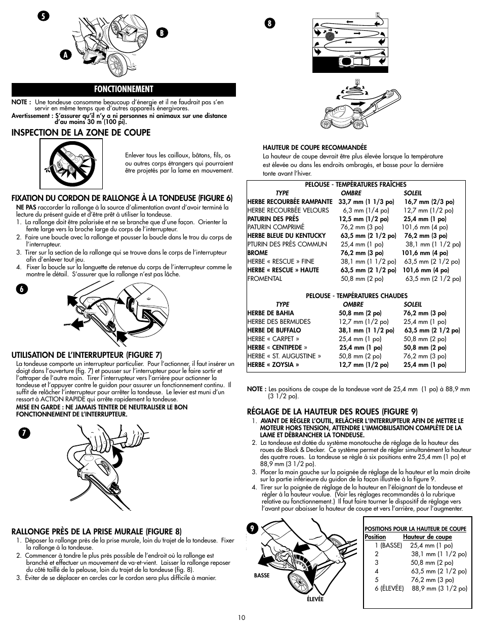 Fonctionnement, Inspection de la zone de coupe | Cisco MM275 User Manual | Page 10 / 20