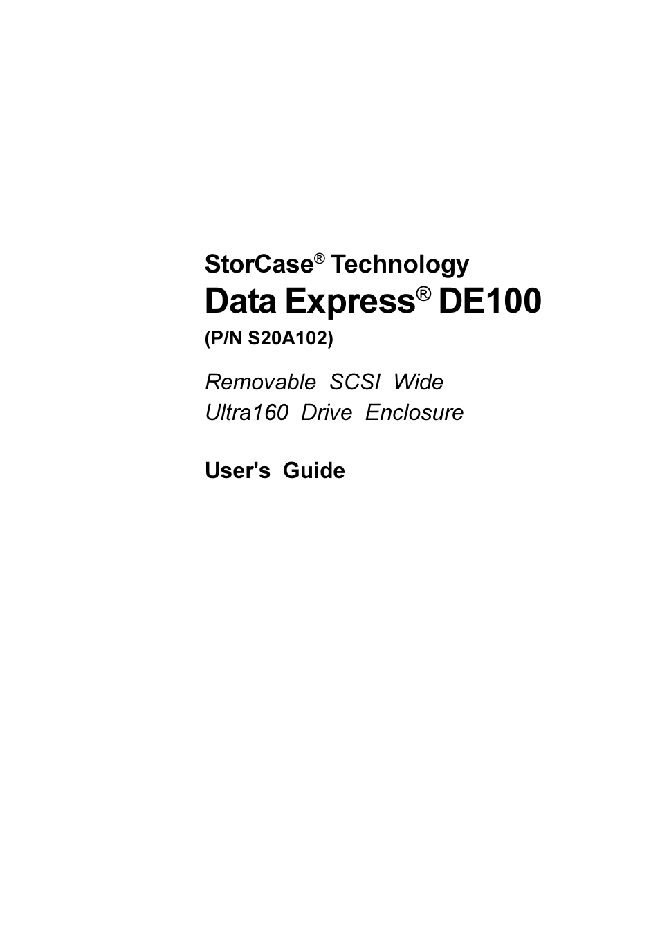 StorCase Technology S20A102 User Manual | 33 pages