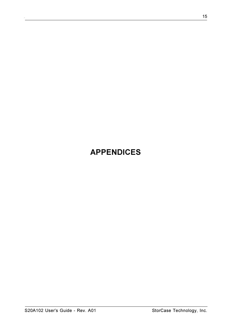 Appendices | StorCase Technology S20A102 User Manual | Page 22 / 33