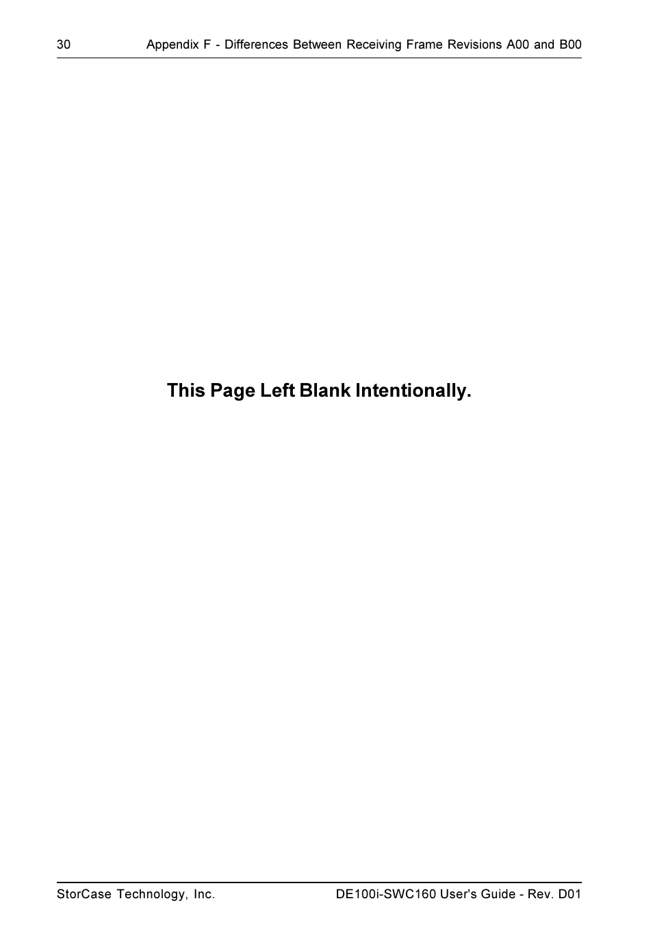 This page left blank intentionally | StorCase Technology DE100i-SWC160 User Manual | Page 37 / 39