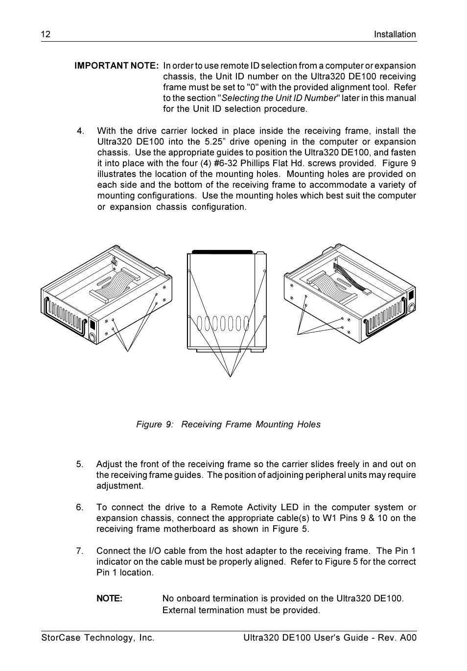 StorCase Technology Ultra320 DE100 User Manual | Page 19 / 31