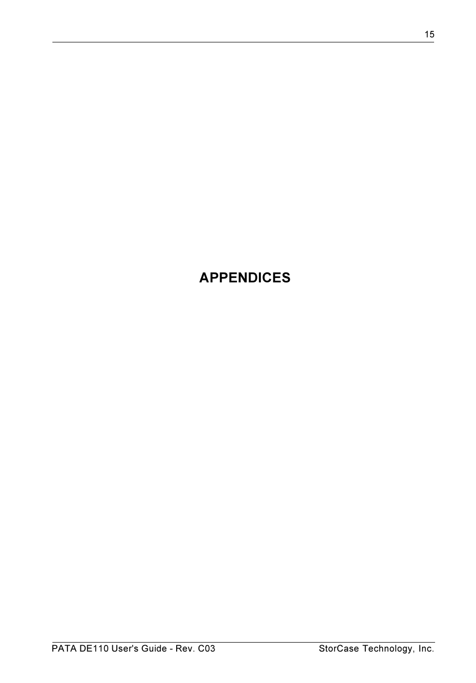 Appendices | StorCase Technology DE110 User Manual | Page 22 / 27