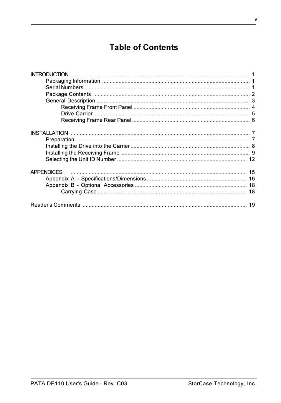 StorCase Technology DE110 User Manual | Page 6 / 27