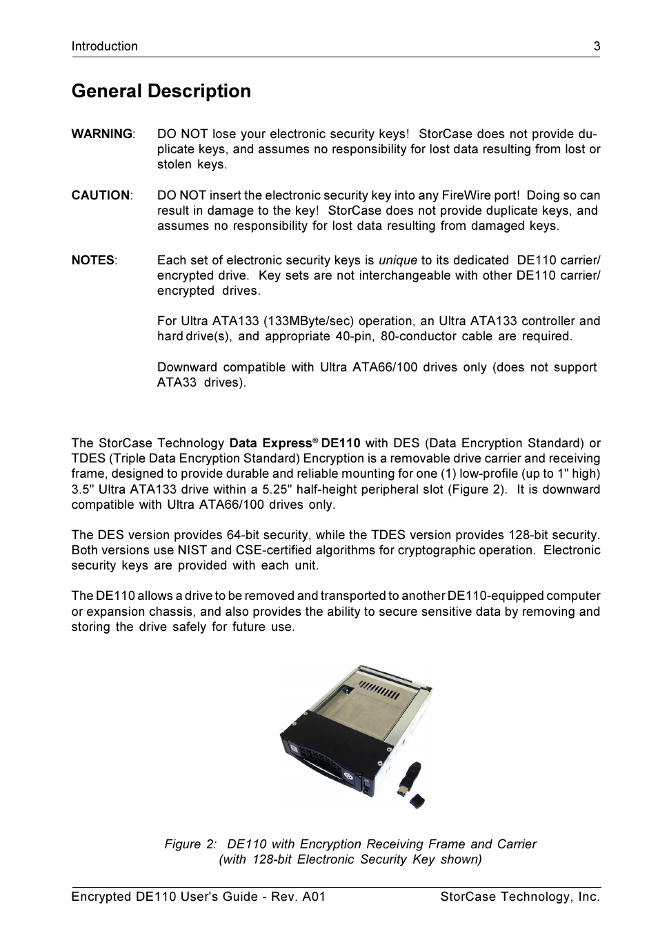 General description | StorCase Technology DE110 User Manual | Page 10 / 31