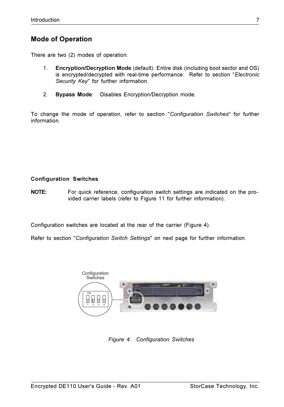 Mode of operation | StorCase Technology DE110 User Manual | Page 14 / 31